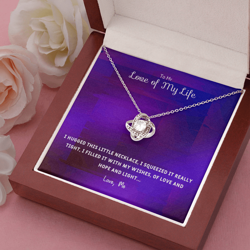 I Hugged This Little Necklace - Love Knot Necklace Message Card