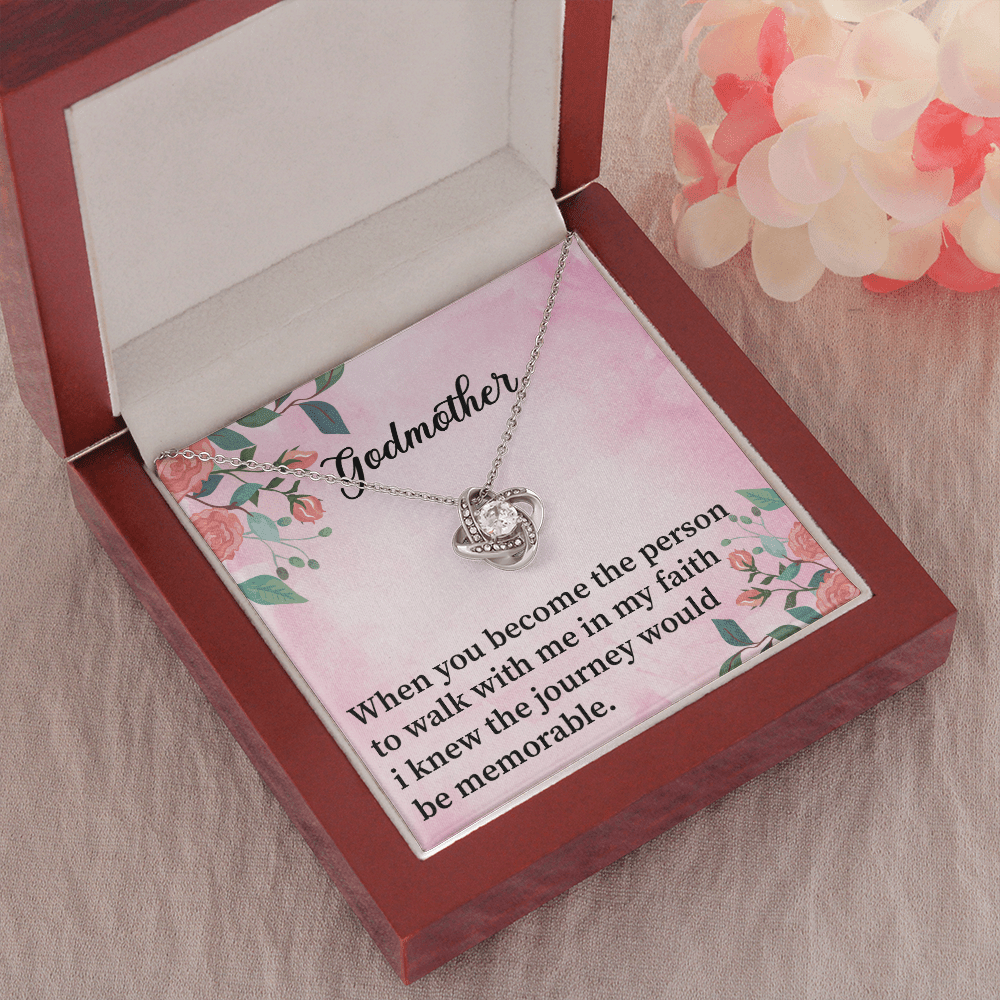 Godmother - When You Become The Person To Walk With Me - Love Knot Necklace Message Card