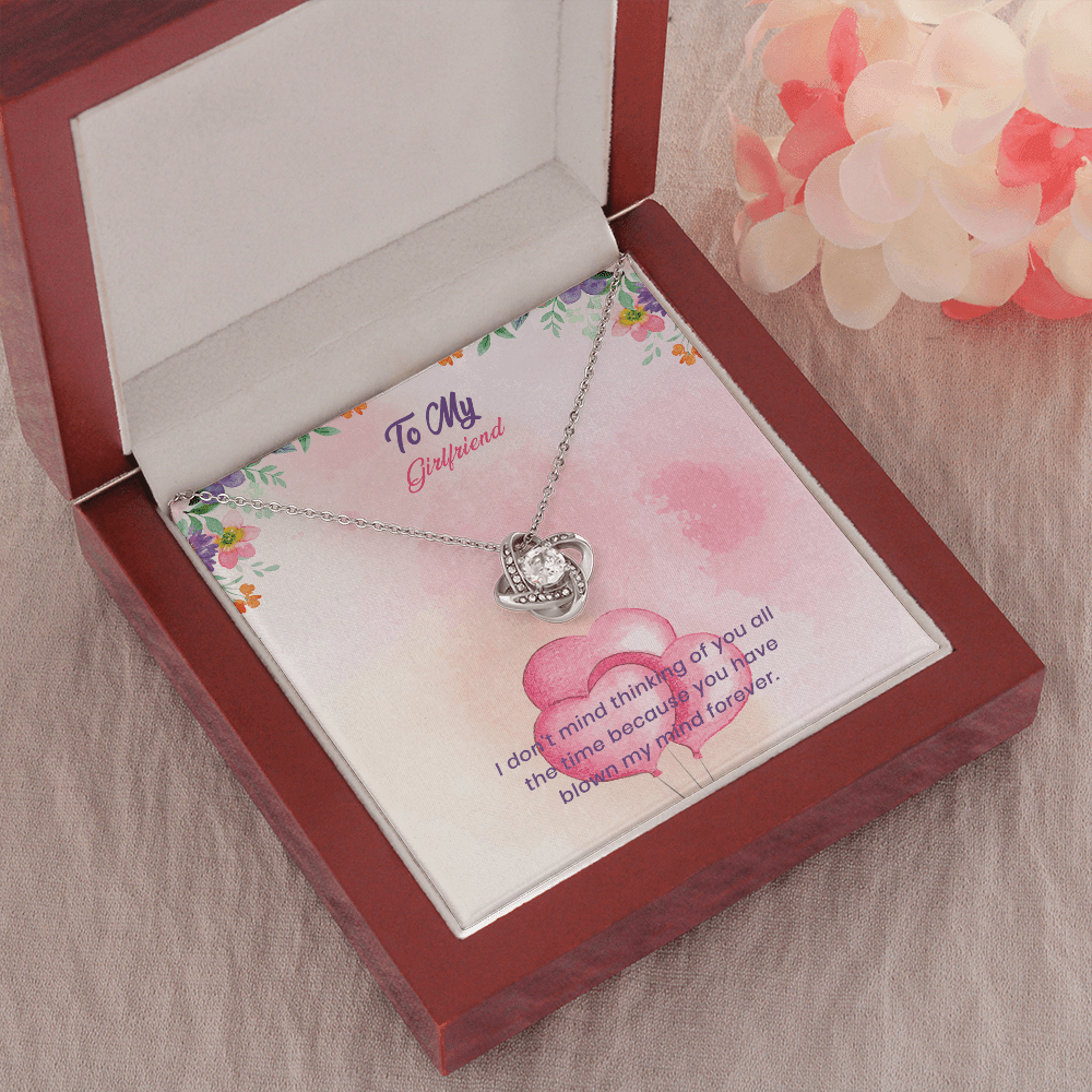 Girlfriend - I Don't Mind Thinking Of You - Love Knot Necklace Message Card