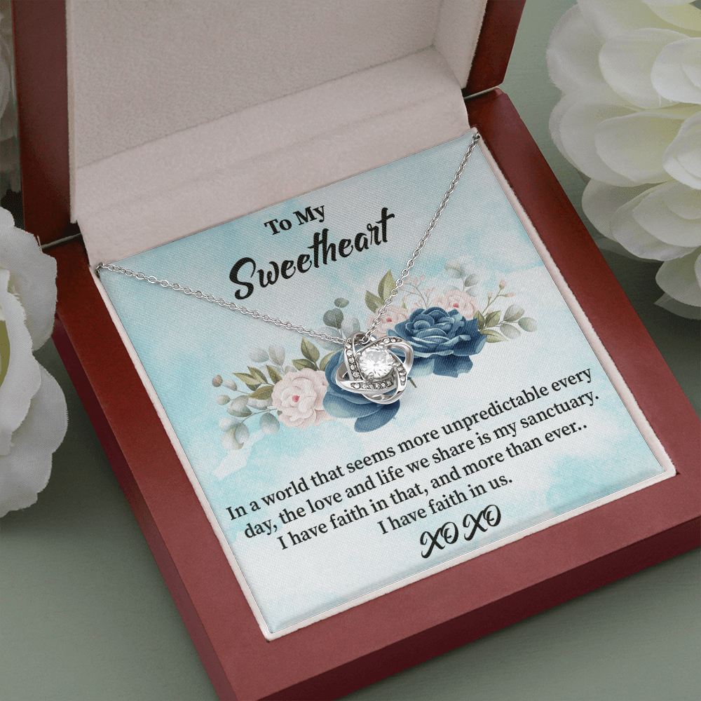 Sweetheart - In A World That Seems - Love Knot Necklace Message Card