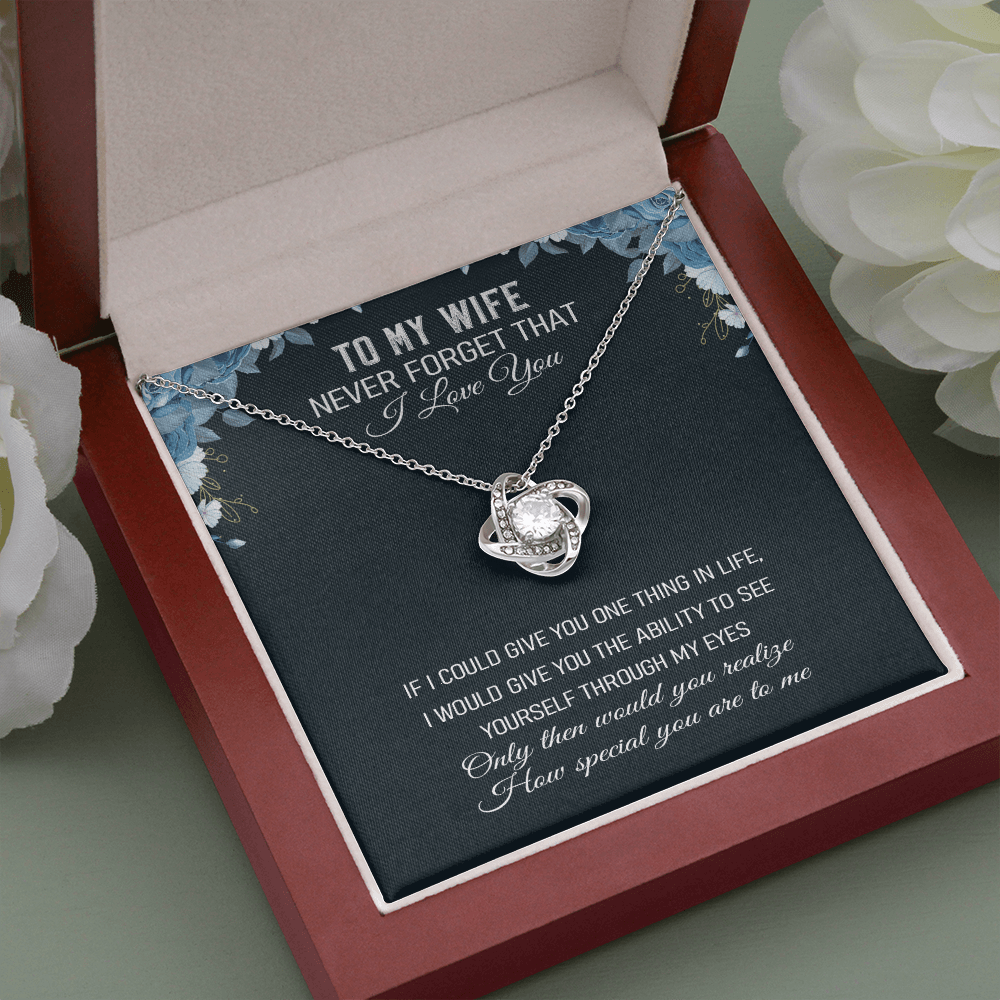 Never Forget That I Love You - Love Knot Necklace Message Card