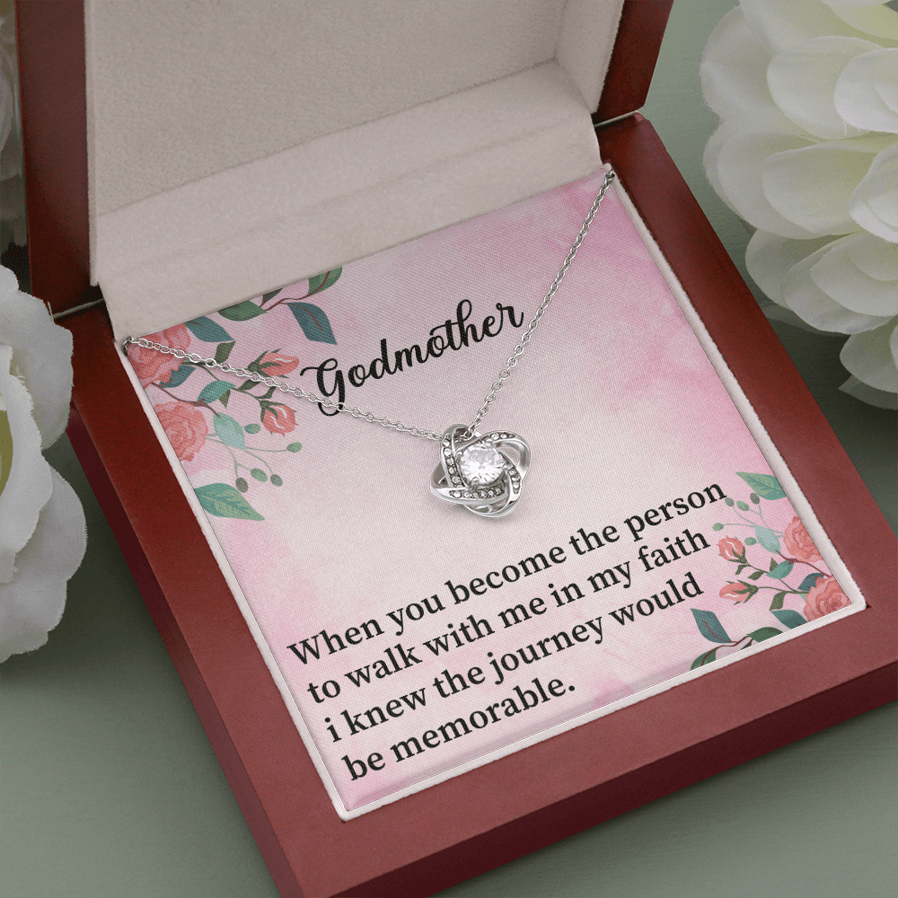 Godmother - When You Become The Person To Walk With Me - Love Knot Necklace Message Card