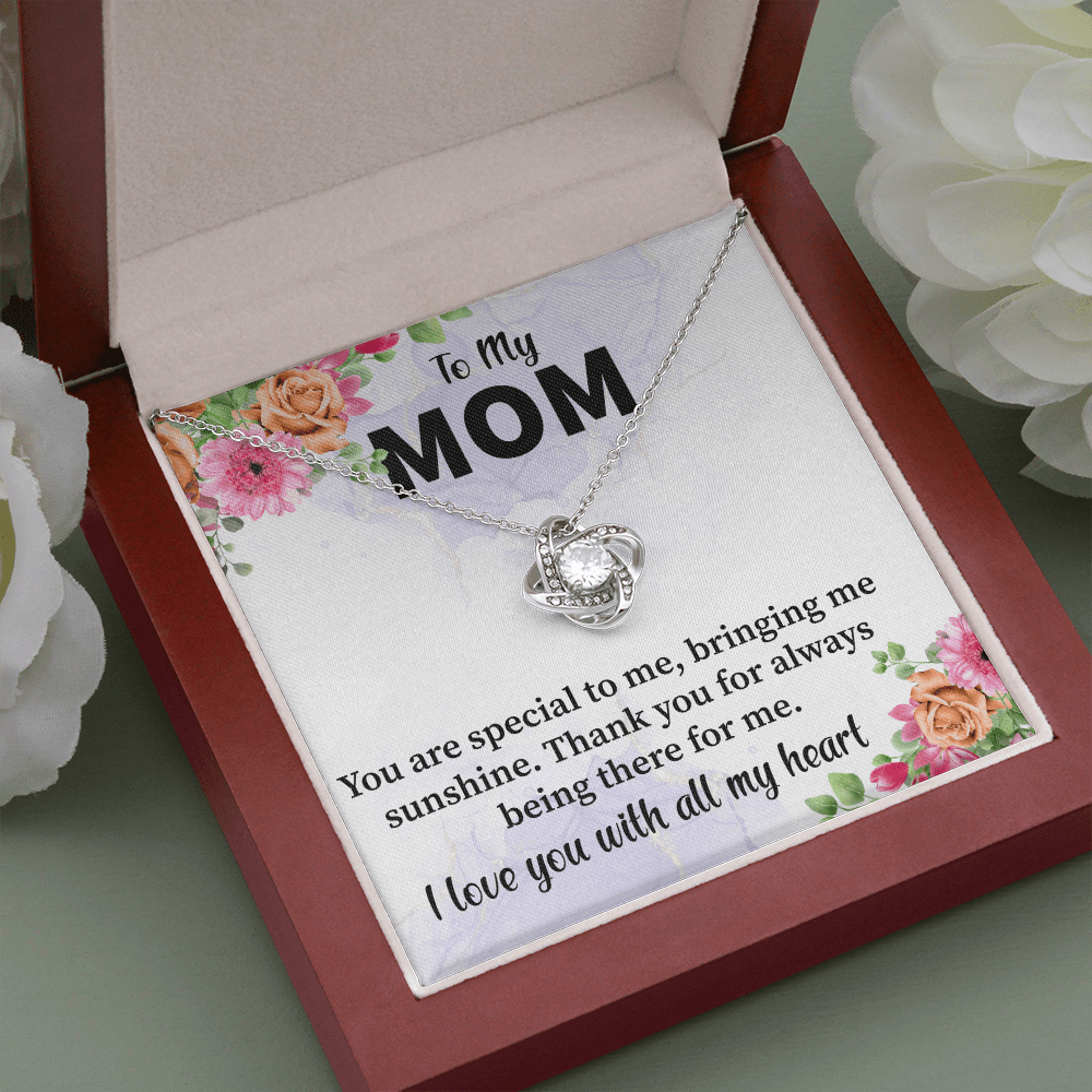 Mom - You Are Special To Me Love Knot Necklace Message Card