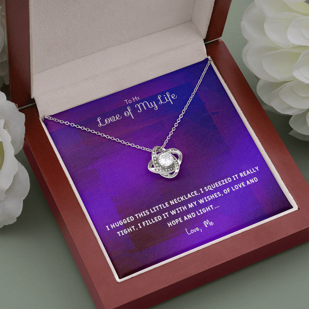 I Hugged This Little Necklace - Love Knot Necklace Message Card