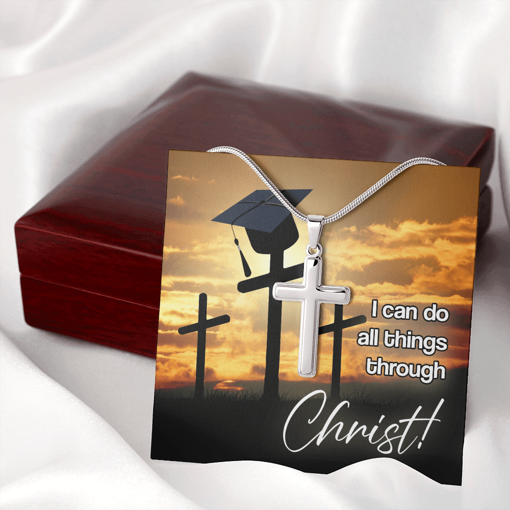 I Can Do All Things Through Christ - Cross Necklace Message Card