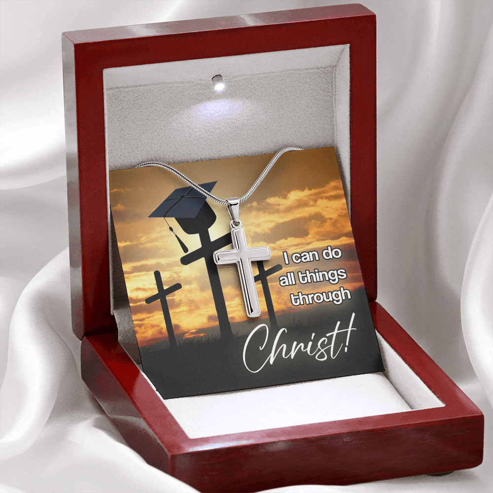 I Can Do All Things Through Christ - Cross Necklace Message Card