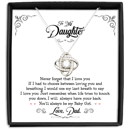 Gift For Baby Girl Daughter From Dad - Love Knot with Message Card - Gift for Daughter From Dad