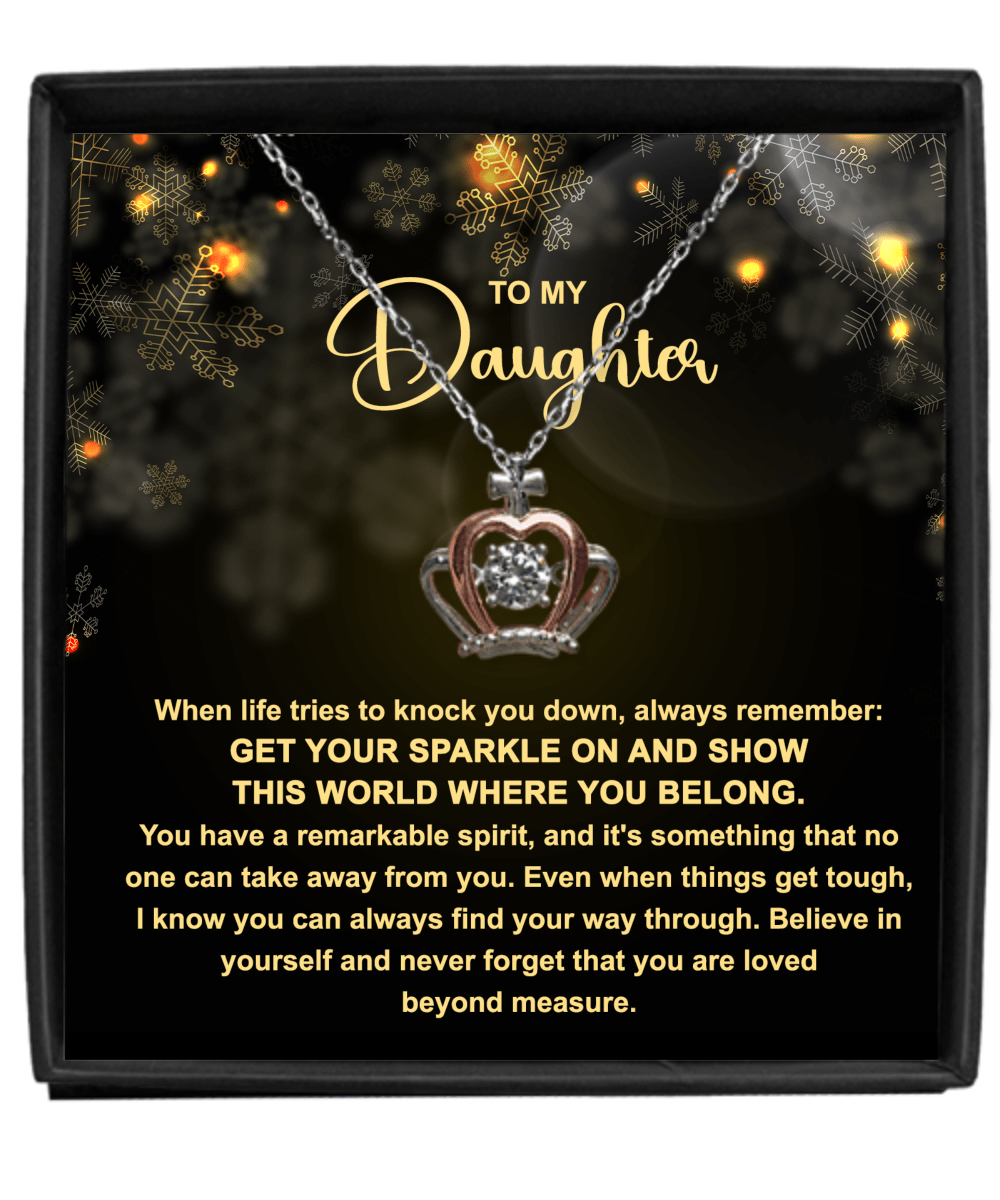 Daughter-Get Your Sparkle - Crown Pendant Necklace