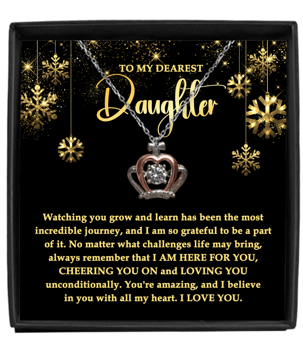 Daughter-Here For You - Crown Pendant Necklace