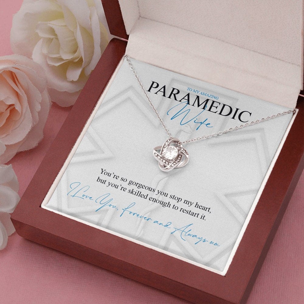 My Amazing Paramedic Wife - Forever Love Knot Necklace Message Card