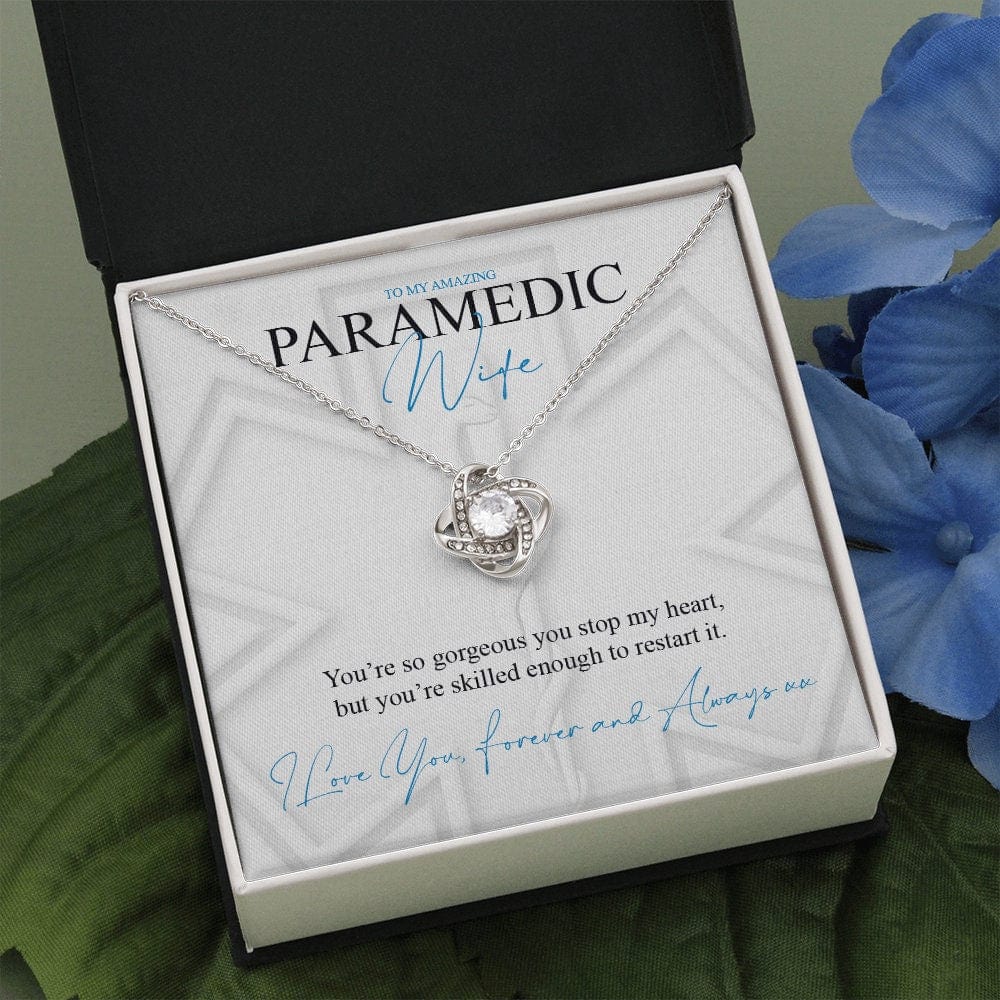 My Amazing Paramedic Wife - Forever Love Knot Necklace Message Card