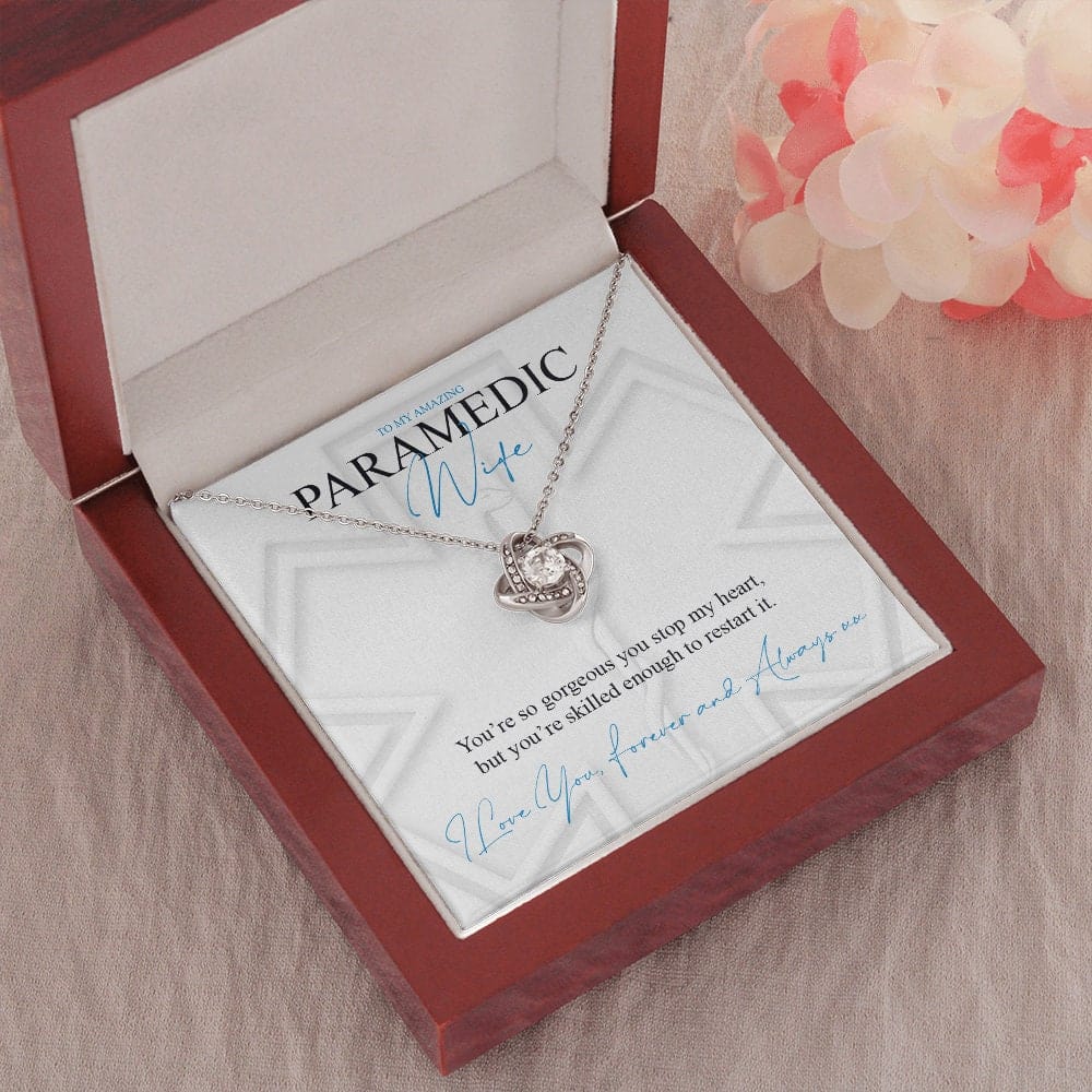 My Amazing Paramedic Wife - Forever Love Knot Necklace Message Card