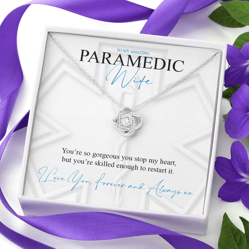 My Amazing Paramedic Wife - Forever Love Knot Necklace Message Card