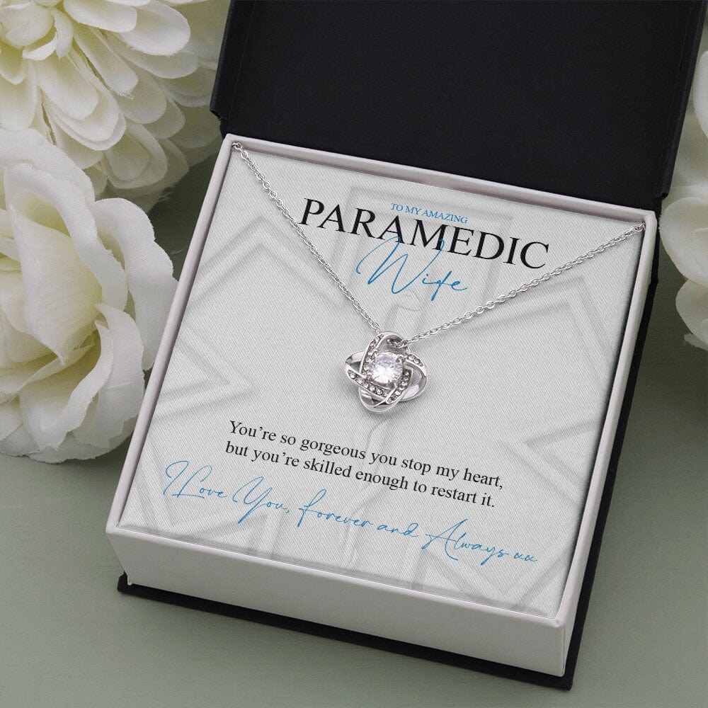 My Amazing Paramedic Wife - Forever Love Knot Necklace Message Card