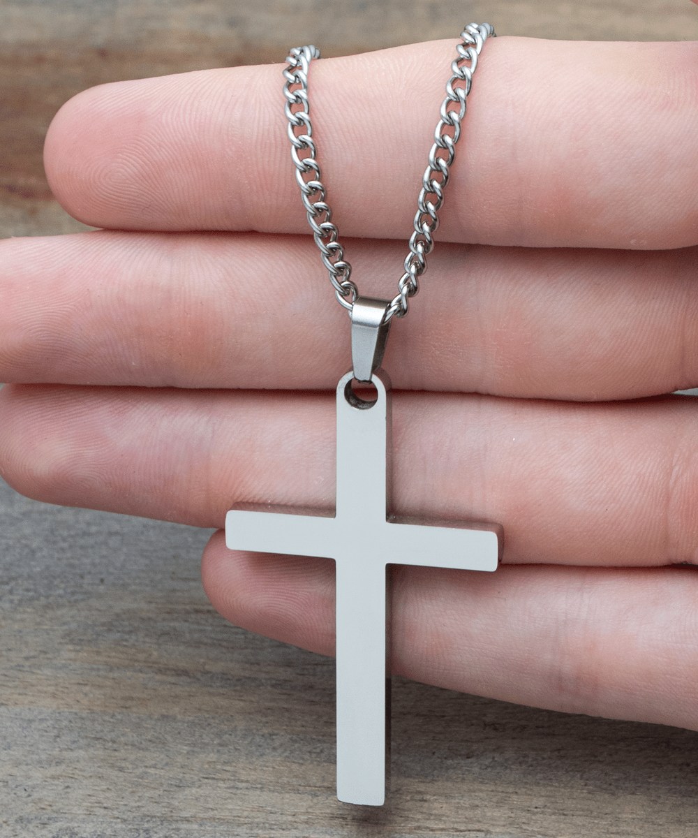 Gift For Son - Family Is The Anchor - Cross Necklace - Son Gift For Birthday, Christmas, Special Occasion From Mom, Mother, Dad, Father