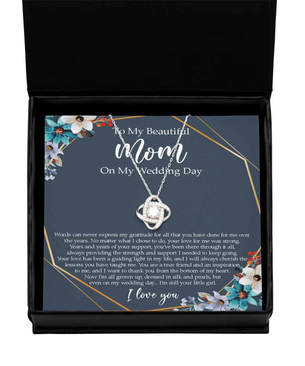 Gift For Mom On My Wedding Day Love Knot Necklace Gift For Mom For Anniversary, Wedding, Mother's Day