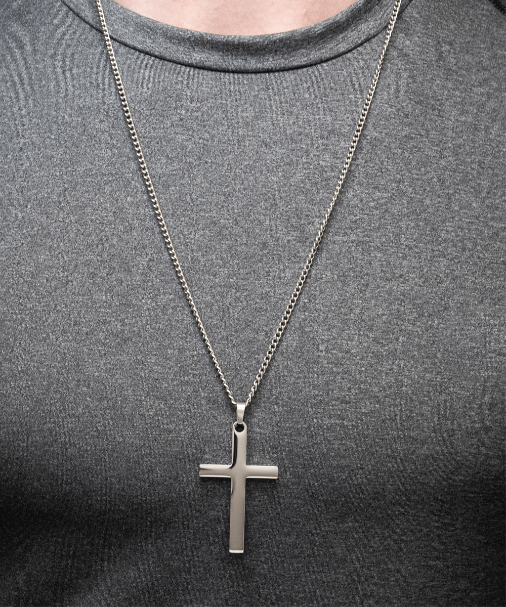 Gift For Son - Family Is The Anchor - Cross Necklace - Son Gift For Birthday, Christmas, Special Occasion From Mom, Mother, Dad, Father