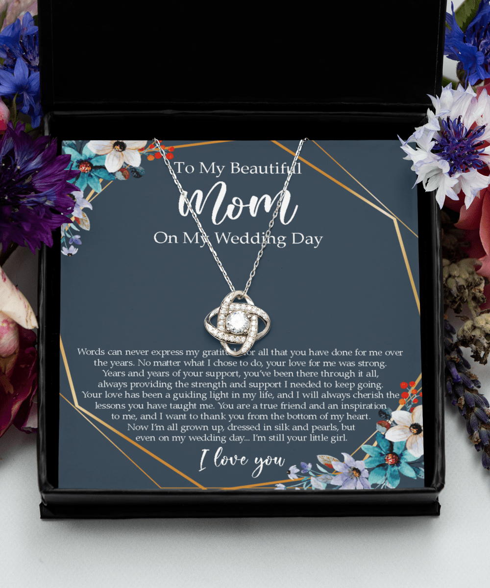 Gift For Mom On My Wedding Day Love Knot Necklace Gift For Mom For Anniversary, Wedding, Mother's Day