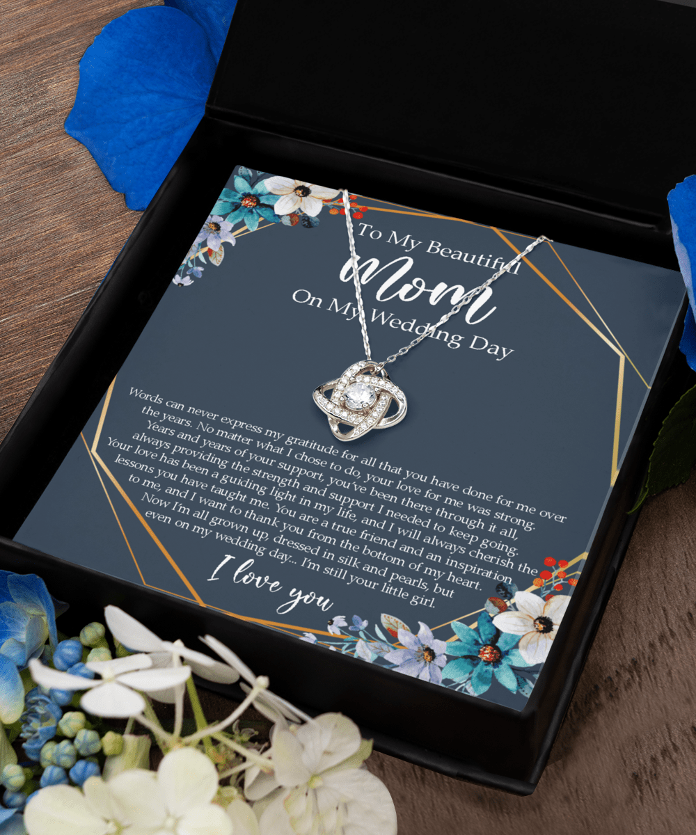 Gift For Mom On My Wedding Day Love Knot Necklace Gift For Mom For Anniversary, Wedding, Mother's Day