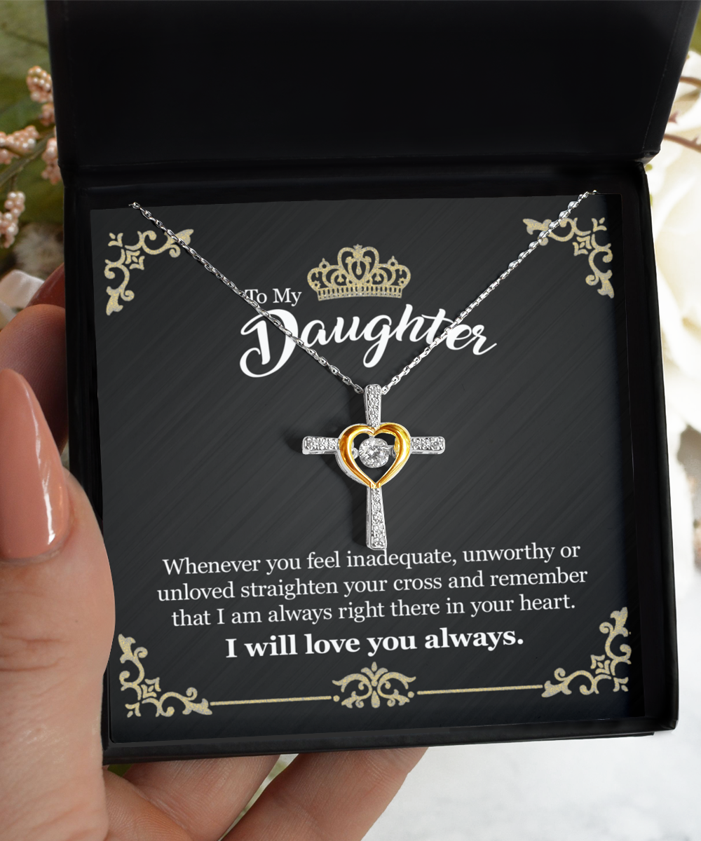 Almost SOLD OUT Gift For Daughter - Whenever You Feel - Cross Dancing Necklace With Message Card - Gift For Birthday, Anniversary, Christmas From Dad, Father