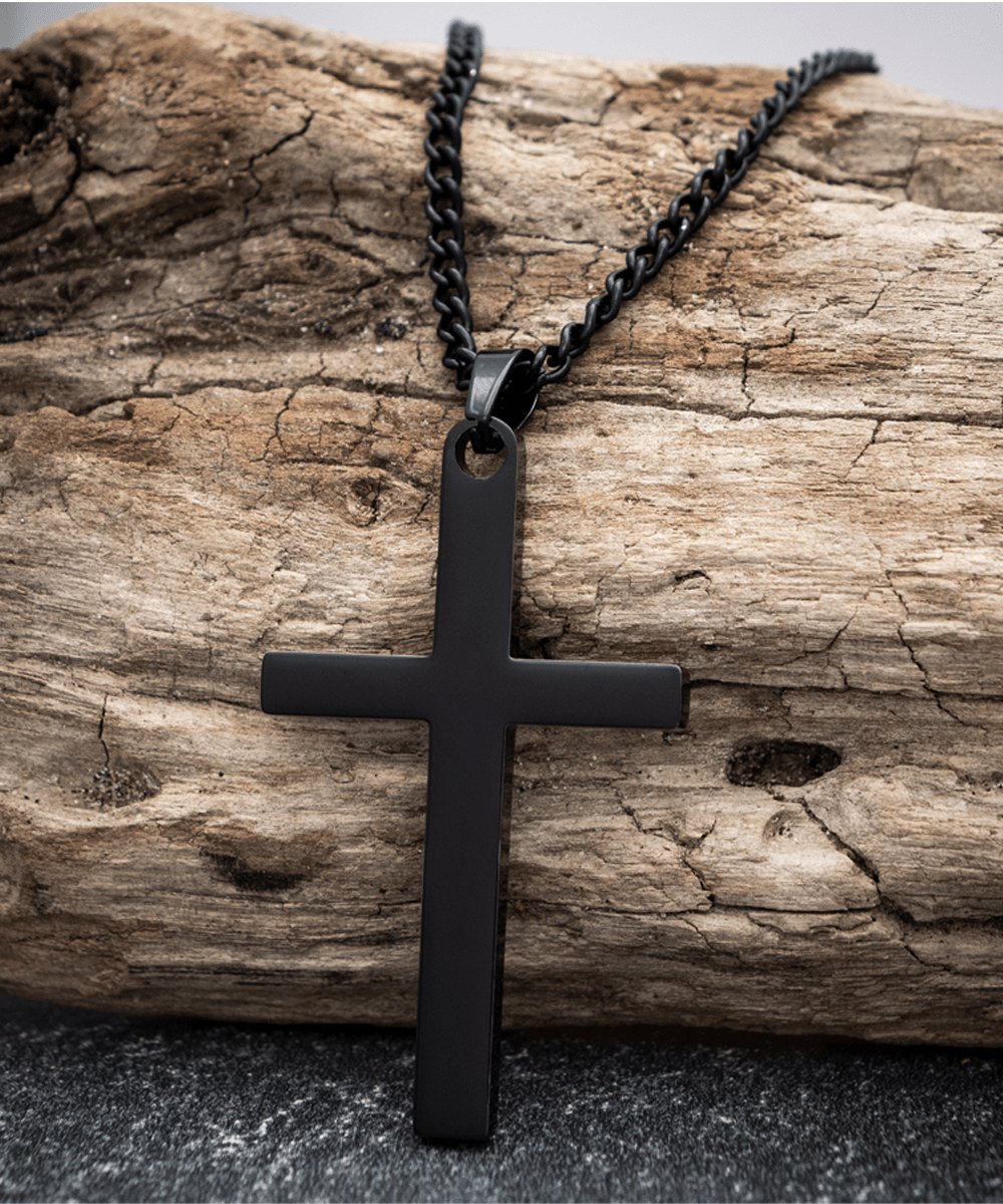Gift For Son - Never Forget I Love You - Black Cross With Message Card - Gift For Birthday, Anniversary, Christmas From Dad, Father, Mom, Mother
