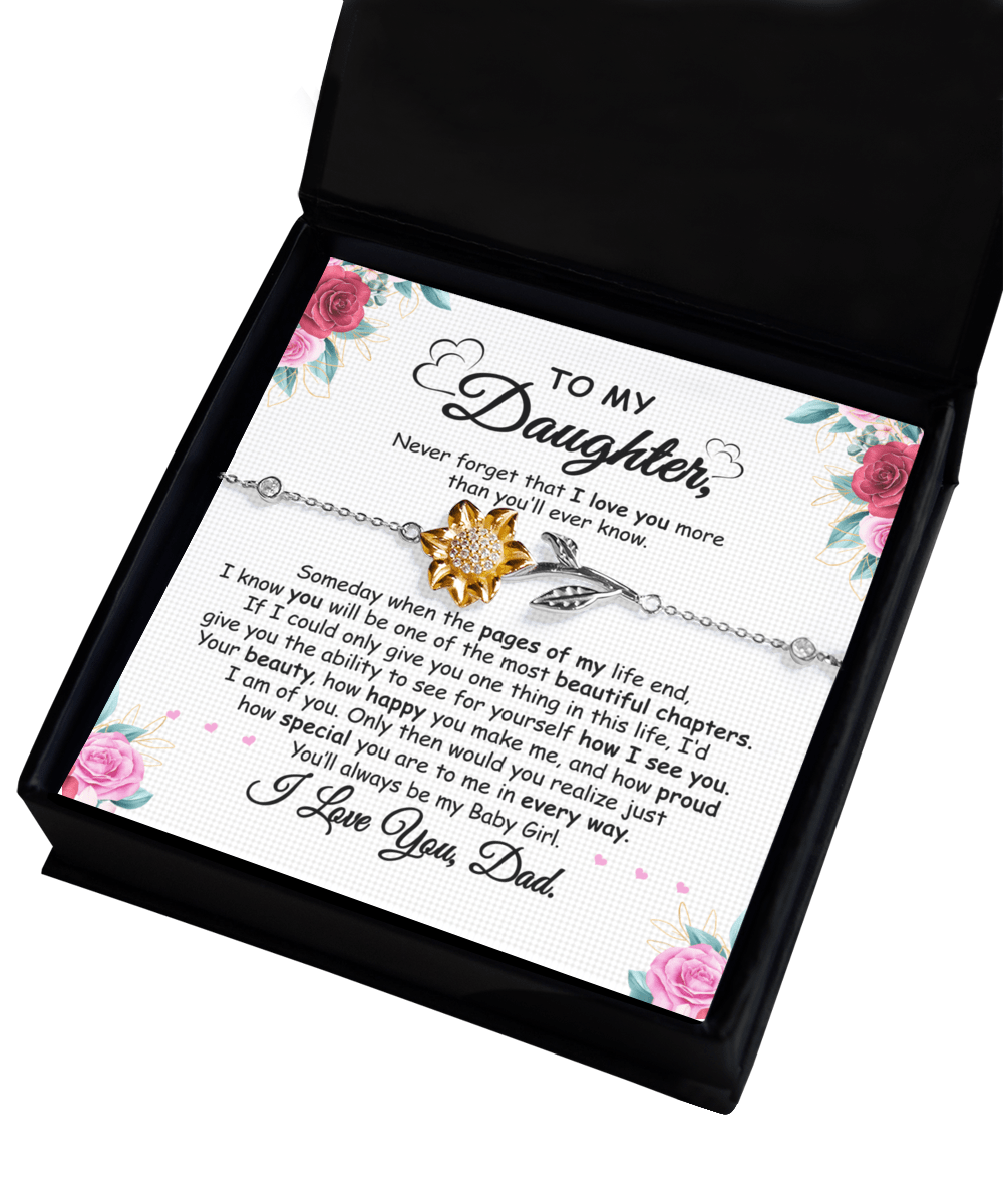 Gift For Daughter - You Are Special - Sunflower Bracelet With Message Card - Gift For Birthday, Christmas From Dad, Father, Dad